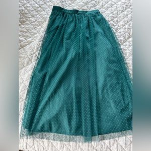 JCrew Emerald Green Tulle Midi Skirt